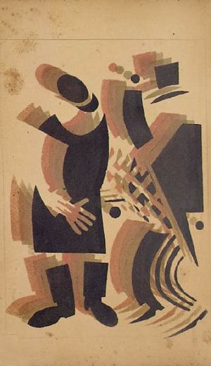 Il vecchio borghese in frac si congeda dal dvornik von Wladimir Wassiljewitsch Lebedew, 1925.